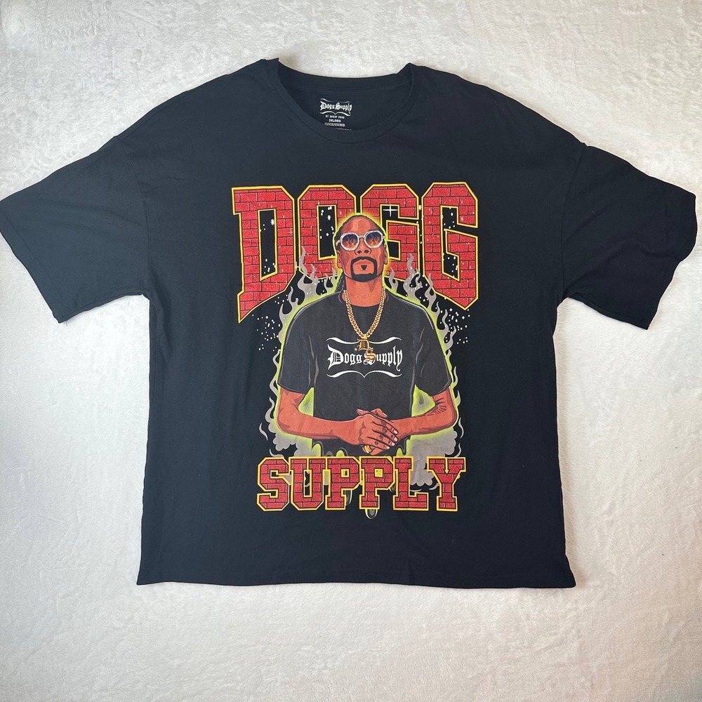 Dogg Supply by Snoop Dogg Mens Black Graphic T-Shirt 2XL Hip Hop Streetwear Tee